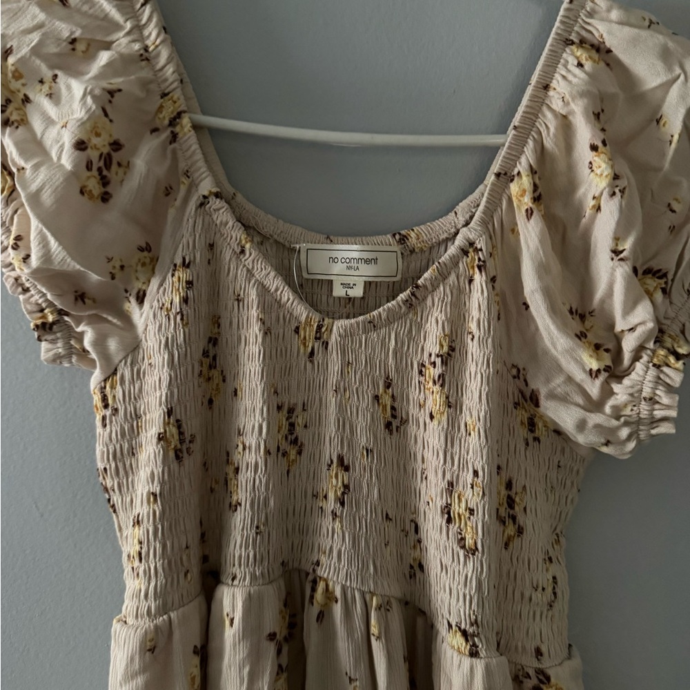 No Comment Floral Cream Dress